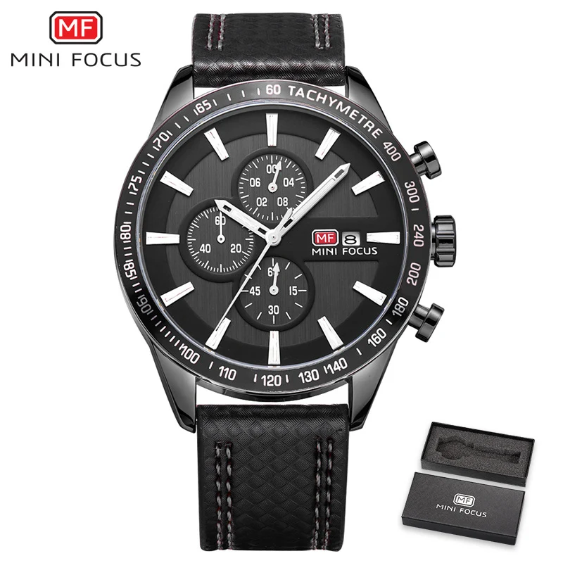 MINIFOCUS Men's Watches Analog Quartz Watch Men Waterproof Sport Clock Mens Wristwatches Black Leather Strap Relogio Masculino MINIFOCUS Men's Watches Analog Quartz Watch Men Waterproof Sport Clock Mens Wristwatches Black Leather Strap Relogio Masculino
