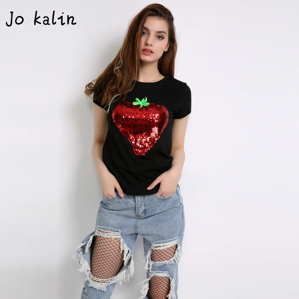 Jo Kalin 2018 брендовые летние топы модные футболки для женщин Kawaii фрукты клубника