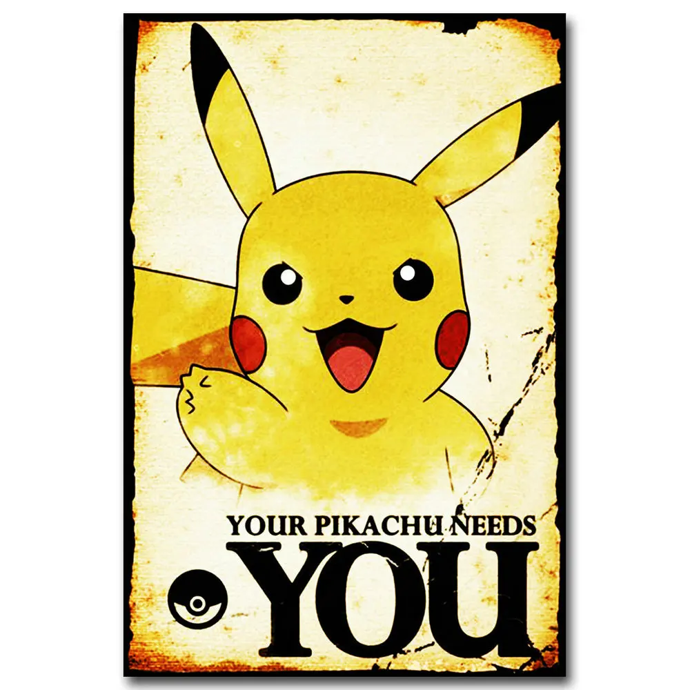 

Pokemon Anime Game Art Silk Fabric Poster Print 12x18 20x30 inches Pocket Monster Pikachu Wall Picture
