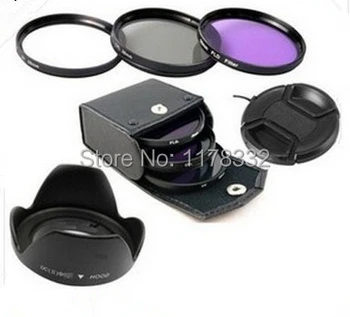 

5ni1 55 mm UV Filter+CPL Filter +FLD Lens Filter+lens cap+Flower Petal Lens Hood For N D7000 D5100 D5000 D3200 D3100 D3000 Lens