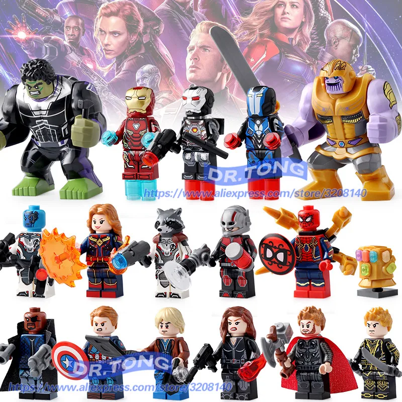 

160pcs Avengers 4 Endgame Legoed Figures Thanos IronMan Antman Hulk Hawkeye Captain Marvel Building Blocks Toys For Child SY1311