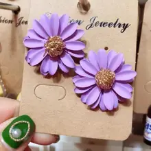 New Korean Cute Metal Flower Stud Earrings For Women Girl Fashion Big Sweet Earring Summer Daisy Jewelry Femme Brincos