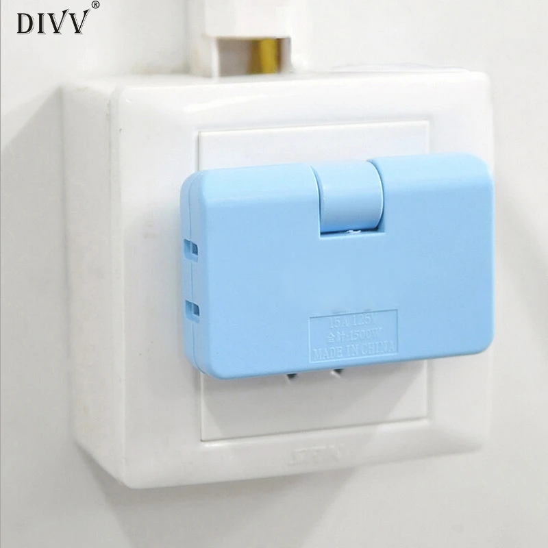 

DIVV Happy Home 3 Outlet Grounded AC Power 2 Prong Swivel Light Wall Tap Adapter Listed 1 Piece