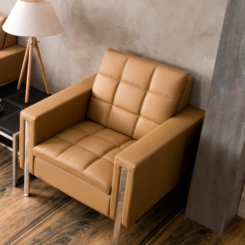 Высокое качество, современный кожаный цветной офисный домашний гостиной, зона приема, диван, журнальный столик, набор - Цвет: Single seater