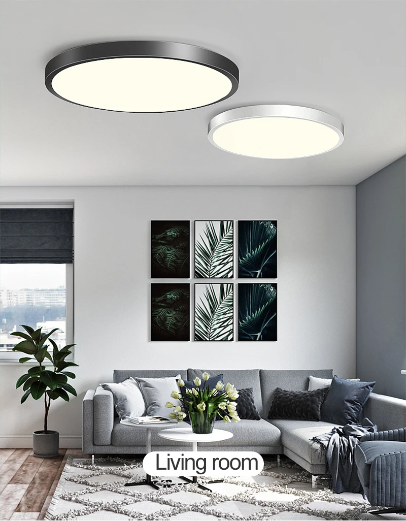Светодиодный потолочный светильник с регулируемой яркостью 50 70 Вт, потолочный светильник для гостиной, ванной комнаты, современный домашний светильник, теплый/натуральный/холодный белый