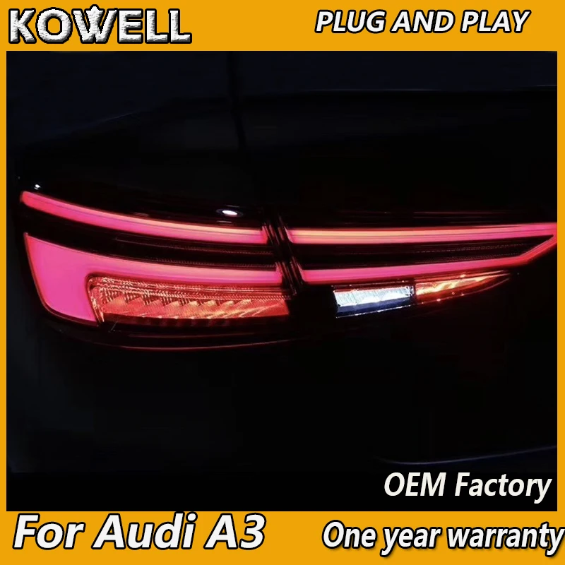 KOWELL автомобильный Стайлинг для AUDI A3 задние фонари 2013- светодиодный задний фонарь Светодиодные задние фары с динамический сигнал поворота