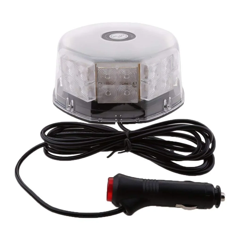 

12V 32 LED Flash Warning Lights Round Car Strobe Light Waterproof LED Police Flashing Emergency Strobe Light Signal Lamp