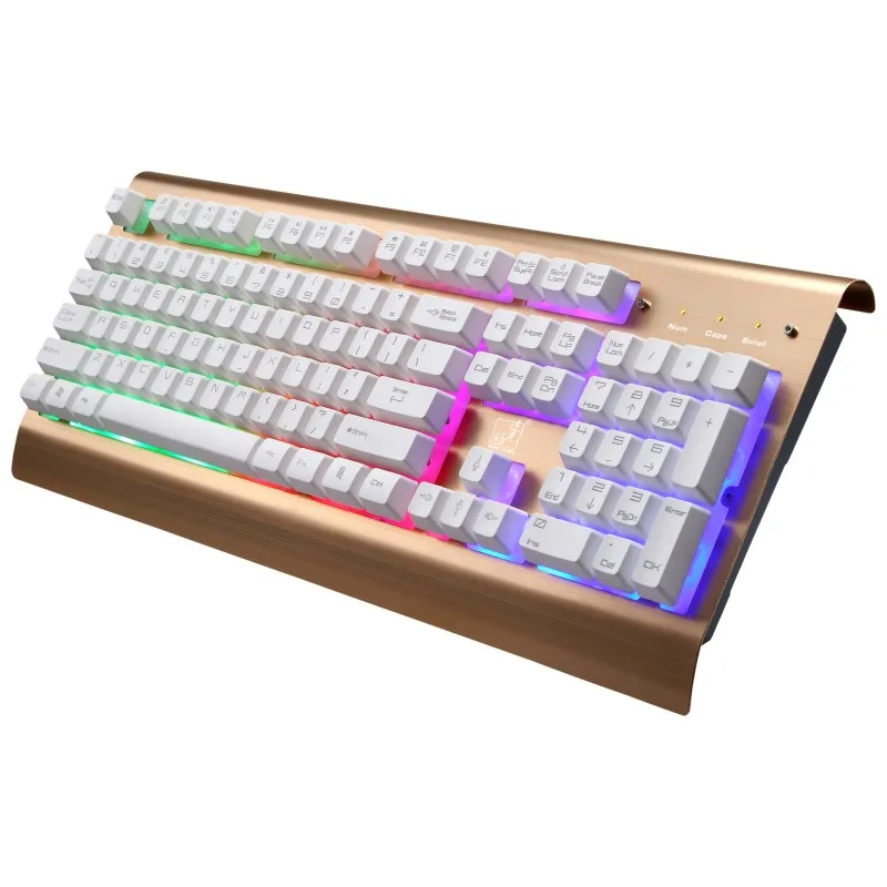 

1 Pc Ergonomically-designed 3-Color-Back-Light Alloyed-Panel 104-Suspending-Key Wired Keyboard for Home & Office & Computer&Game