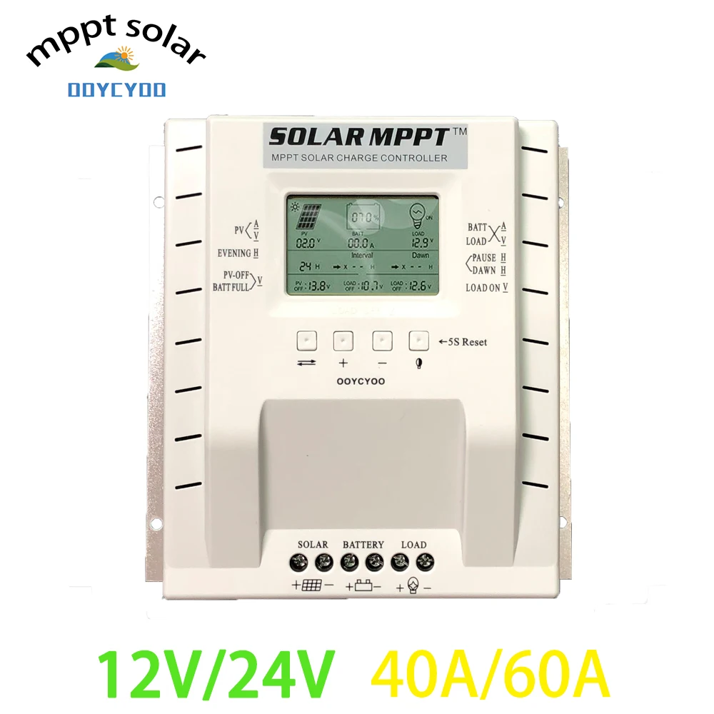 Контроллер заряда OOYCYOO MPPT 60amp 12В/24В авто макс. 100В 780 Вт/1560 Вт входной солнечный