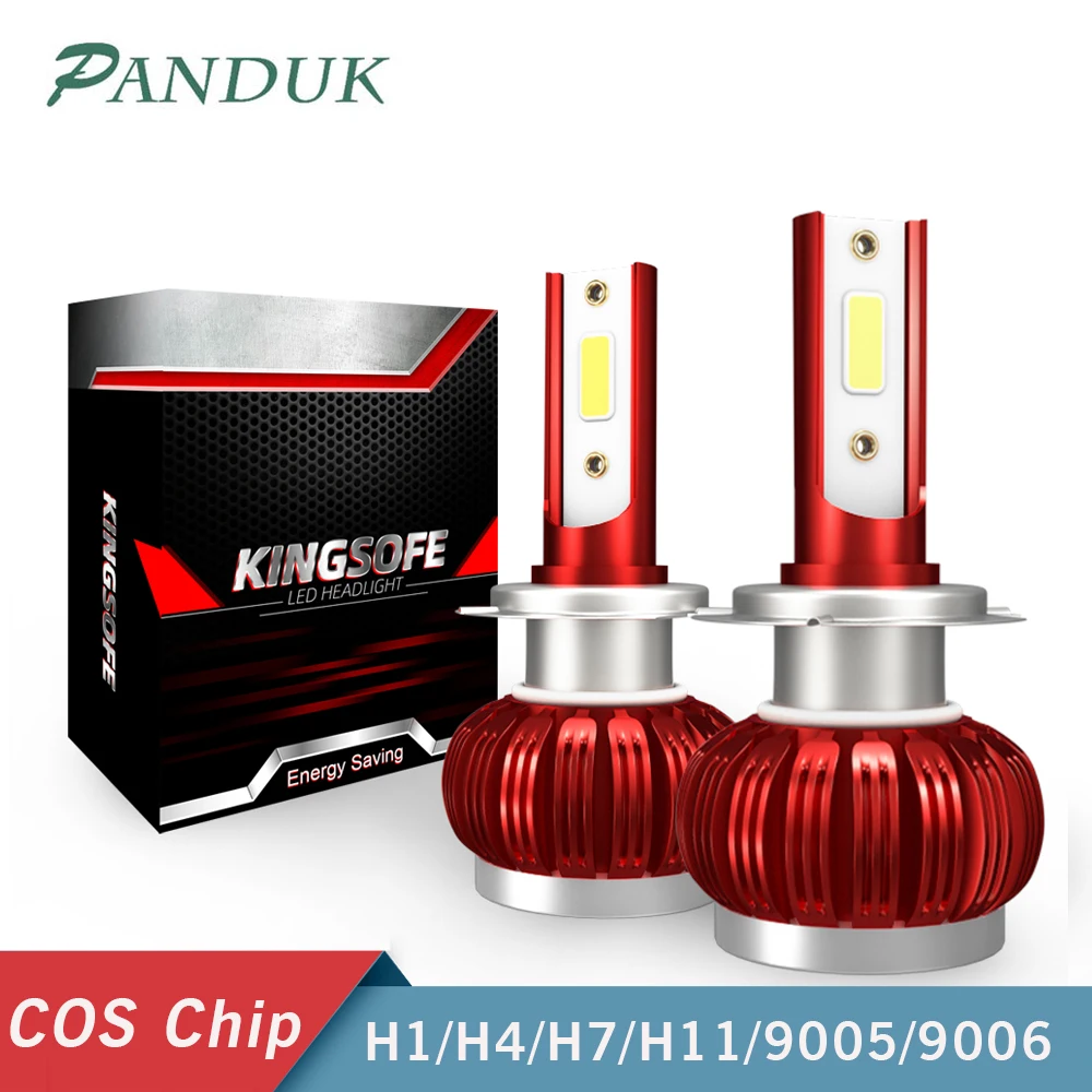 Panduk 2019 Новый фар hulbs H1 H3 светодиодный H7 Автомобильные фары H4 H11 HB3 9005 HB4 9006 6500K 12V 24V