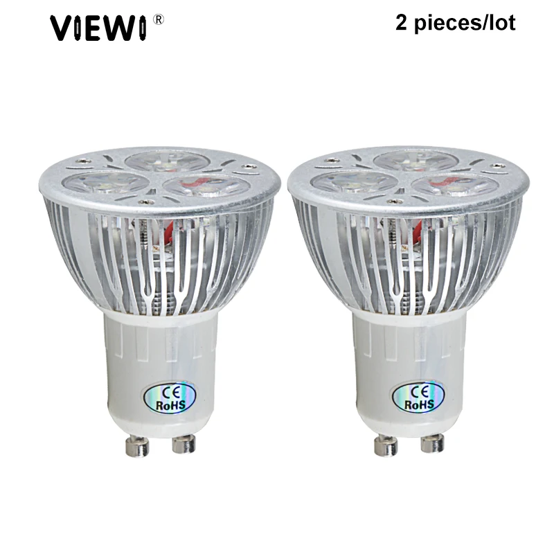 

2pcs bombillas gu 10 led 220v dimmer 3W spotlight white 6000K spot lighting dimmable aluminum gu10 energy saving lamps