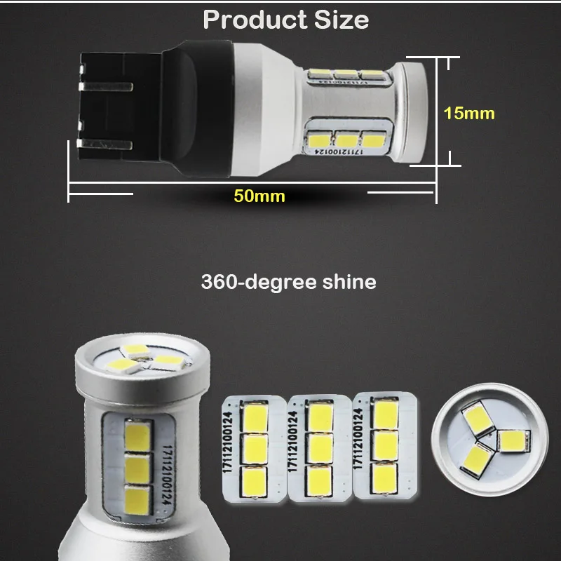 Gtinthebox T20 W21W светодиодный светильник белого и красного цвета WY21W W21/5 W 7440 7443 SRCK светодиодный фонарь заднего хода для автомобиля