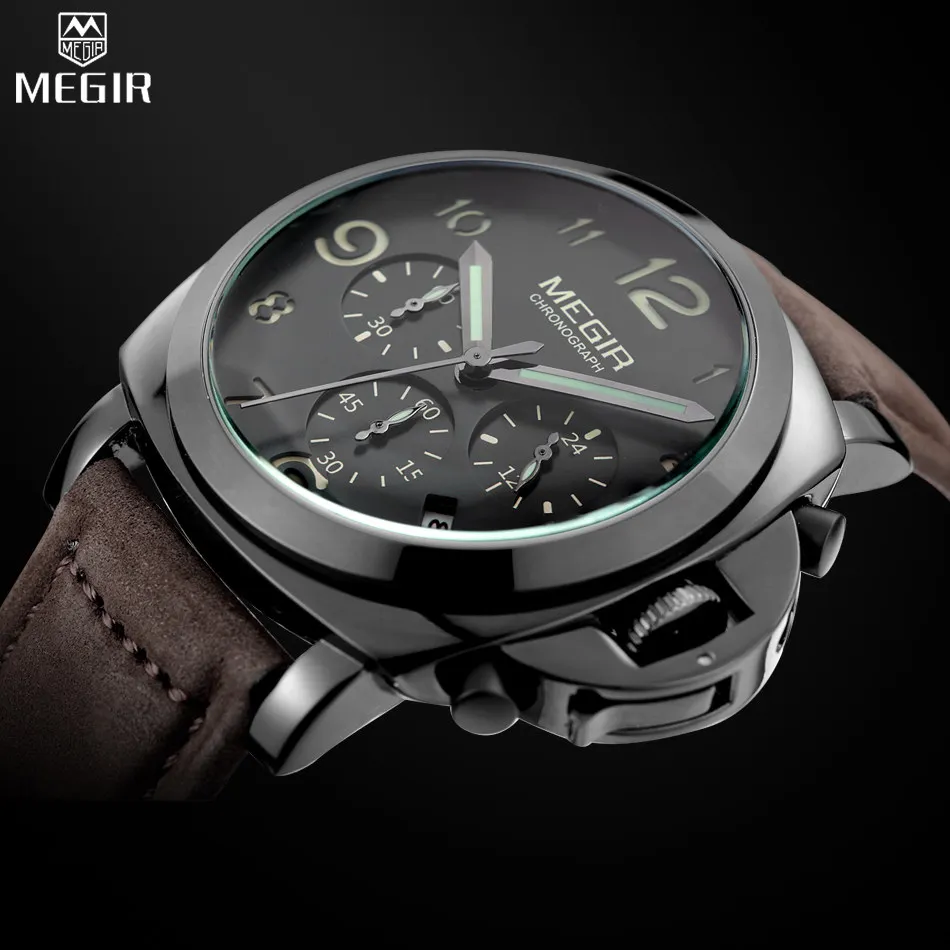 Prix MEGIR Marque Montre Homme de Mode Militaire Lumimous Quartz Montres Hommes Analogique Casual Chronographe Montres relogios masculinos