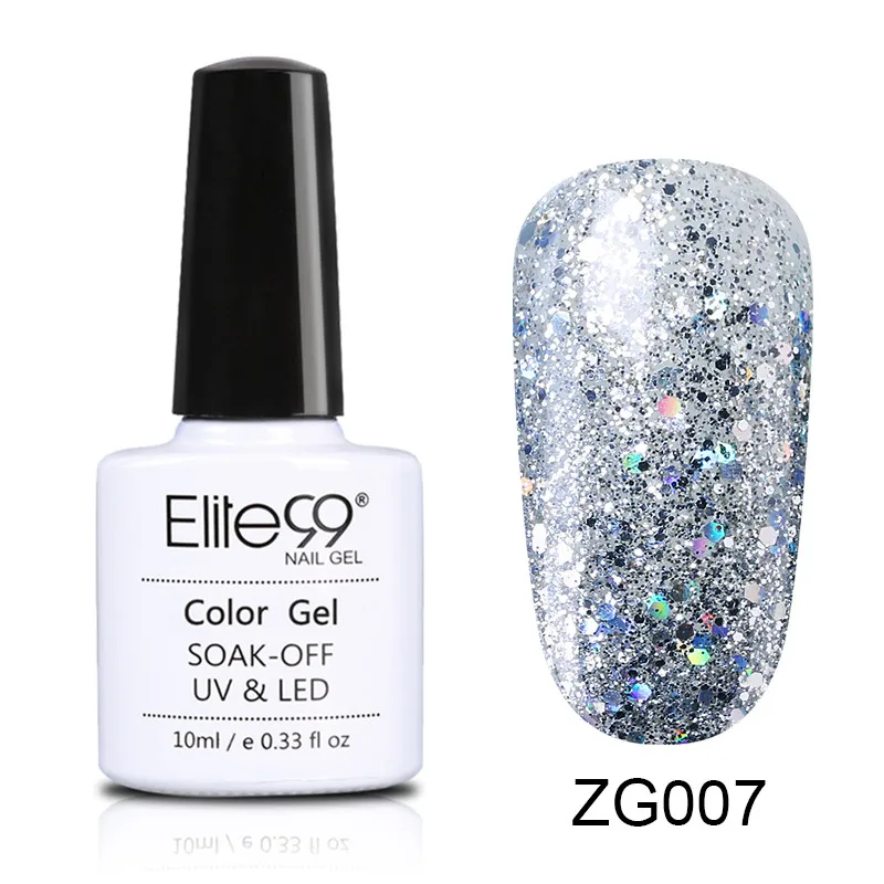 Elite99 10ml Glitter Pearl Nail Gel Polish Soak Off UV Gel Varnish Semi Permanent Glitter Manicure