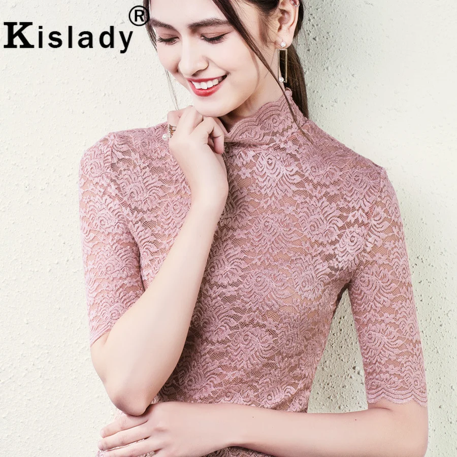 Kislady прозрачные сексуальные рубашки с низом модные кружевные ажурные сетчатые