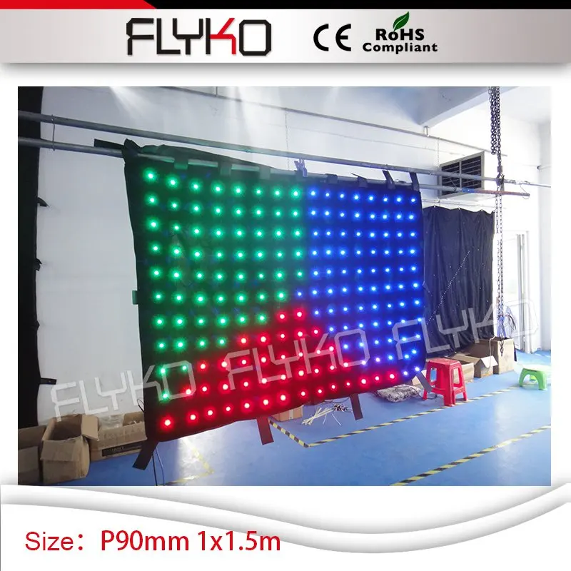 

4ft by 5ft vision video led display holiday satge nightclub disco wedding led curtain P9cm