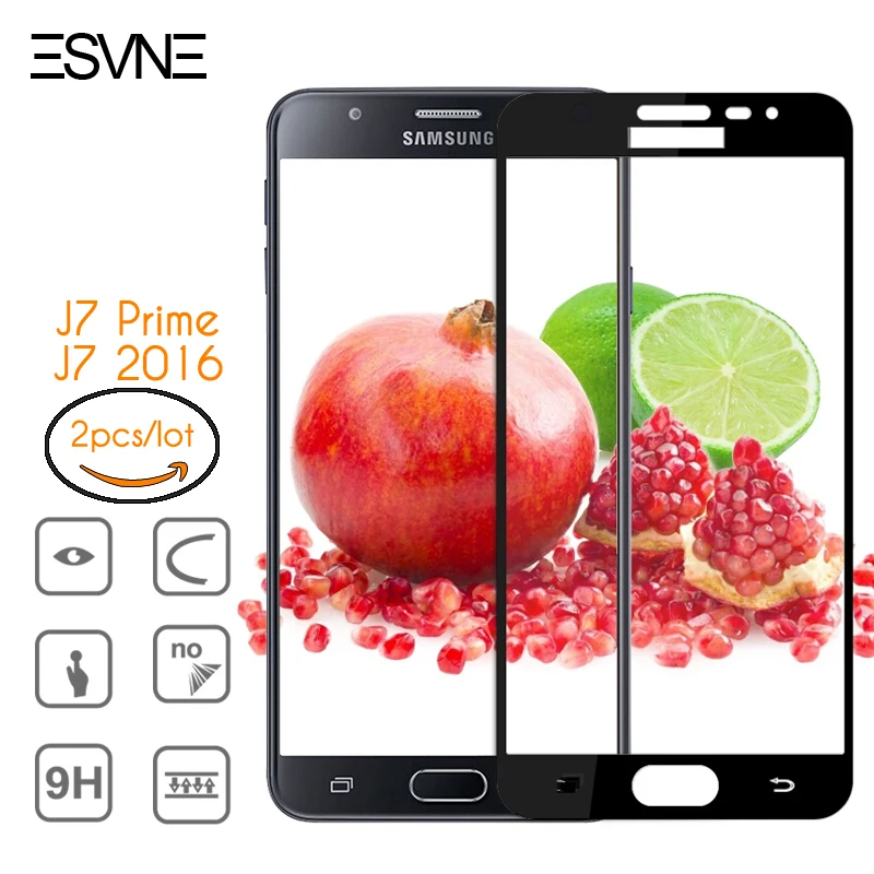 Esvne 2.5D полное покрытие 9 H Galaxy J7 2016 Стекло для Samsung Prime закаленное защита экрана