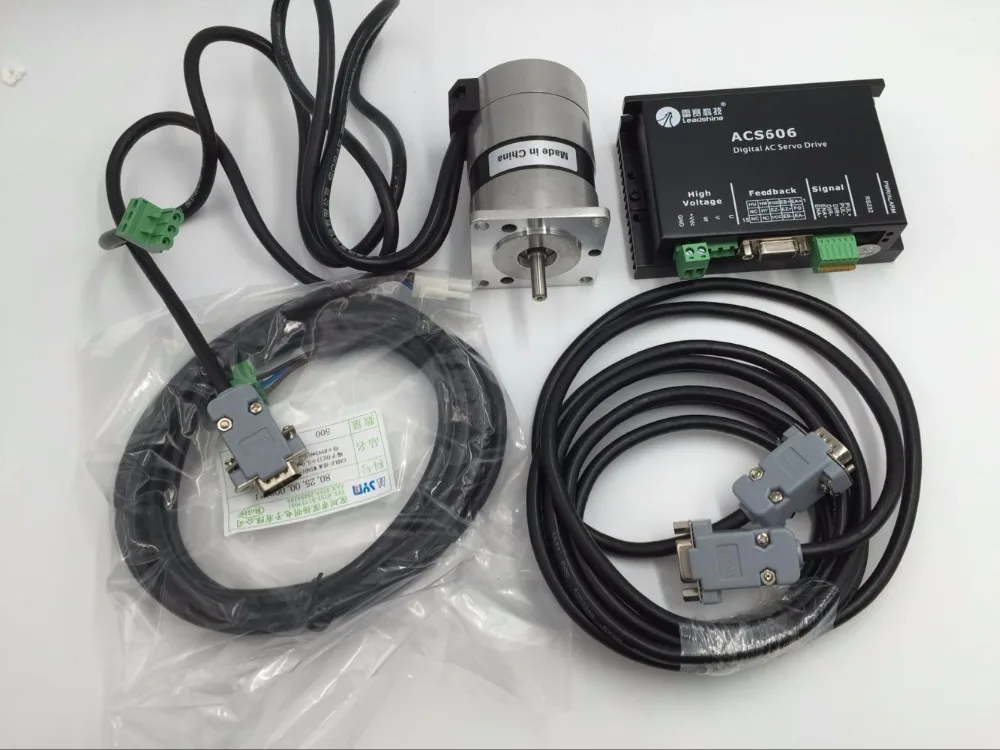 

Leadshine 25W Brushless DC Servo Motor Driver Kit 3000rpm 24V 1000Line 4000ppr with Cable CNC Router BLM57025-1000+ACS606