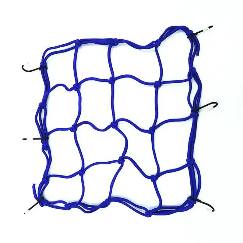 TKOSM чистая Стайлинг 40x40 см латексная грузовая сеть с 6 регулируемые Крючки и плотная " x 2" сетка для мотоциклетного шлема грузовой нефтяной танкер - Цвет: Синий