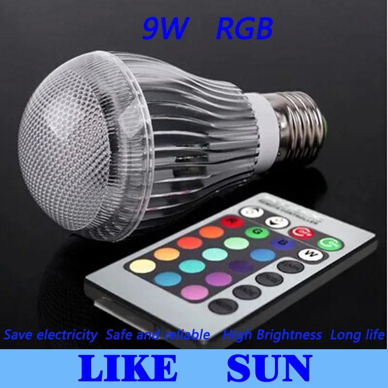 Бесплатная доставка 100 шт./лот 9 Вт RGB лампа 16 цветов E27/gu10/mr16|lamp flasher|lamp wholesalerlamp paper |