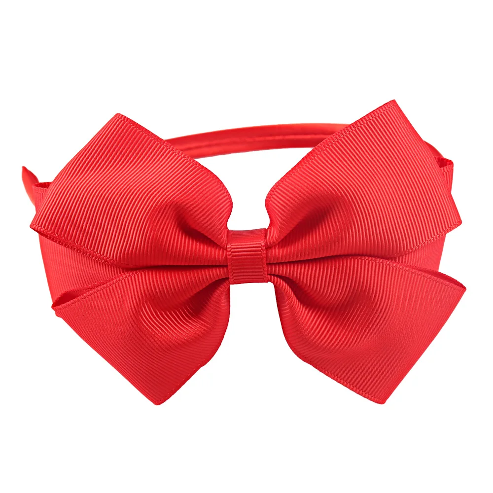 10Pcs/lot Plain Satin Covered Hairbands Ribbon B Kids Girls Handmade Hard Hair Bows Headbands Accessories