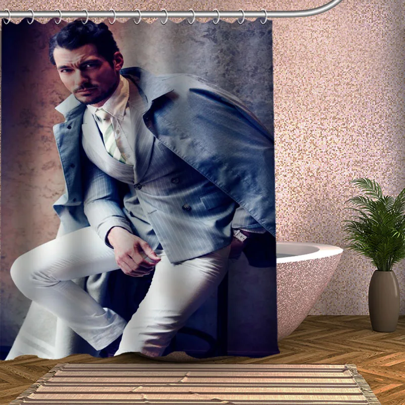 David Gandy Shower Curtain Eco friendly Modern Fabric polyester Custom