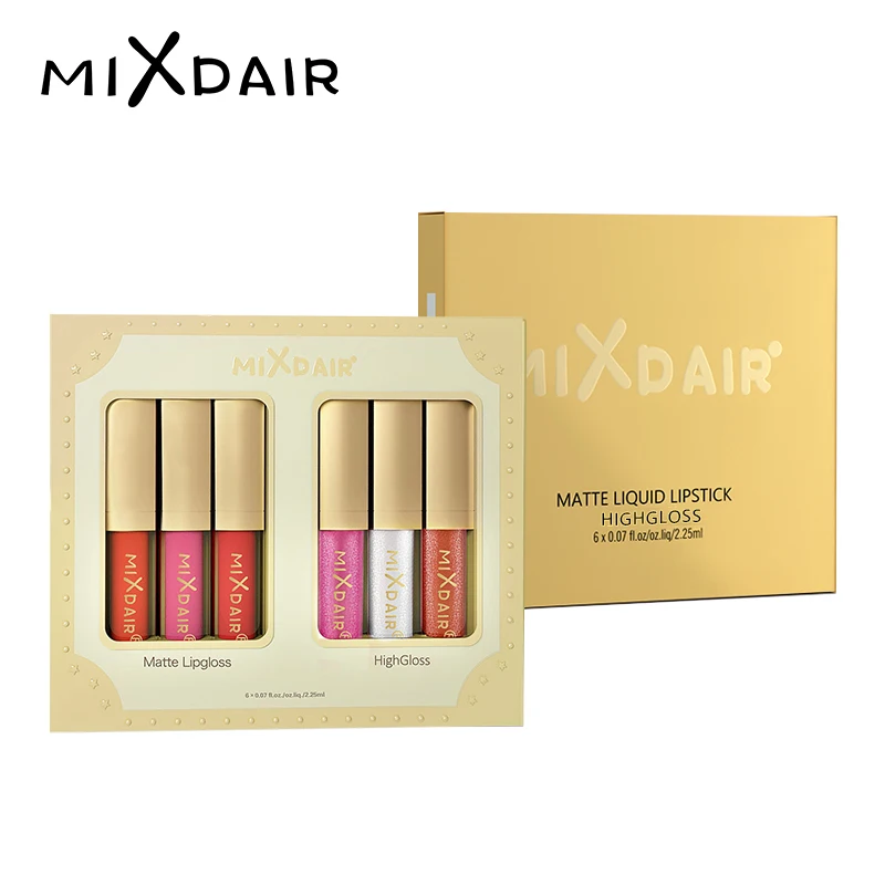 

MIXDAIR Matte Moisturizer 6 Colors Lipstick Waterproof Long-Lasting Lipstick Red Lip Gloss Cosmetic Beauty Make Up