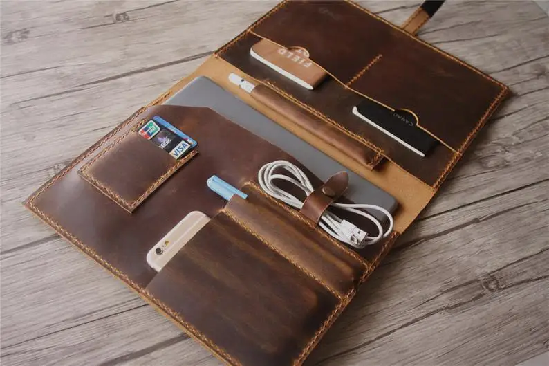 

Distressed Brown genuine leather portfolio iPad Pro 10.5 Case 11 iPad Pro Sleeve Leather 12.9 iPad Covers Apple Pencil Holder