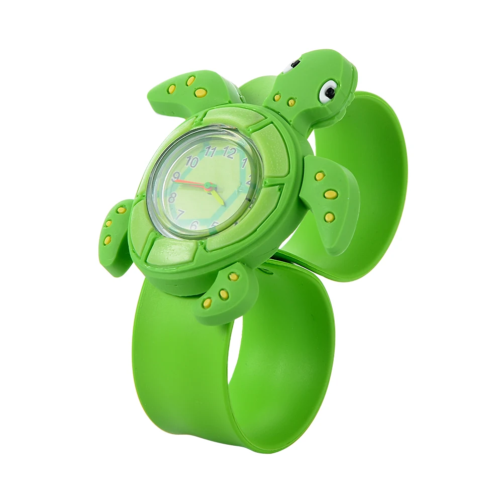 3D дети мультфильм часы прекрасный силиконовый ремешок шлепок часы повседневное животных детские часы Творческий кварцевые