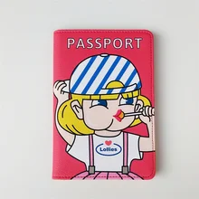 Красный Милая девушка из искусственной кожи с отделением для паспорта порта паспорт ручка билеты паспорт Чехол для путешествий Чехол-портмоне с отделением для карт ID карты чехлы на застежке