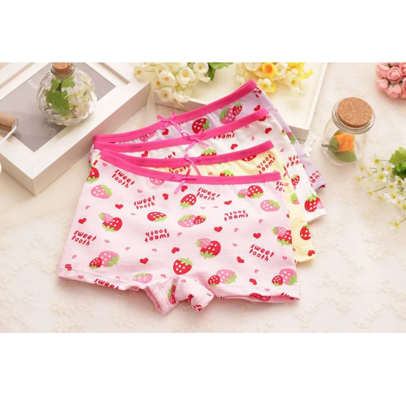 Kids Children Girls Cotton Underpants Cute Print Underwear Shorts