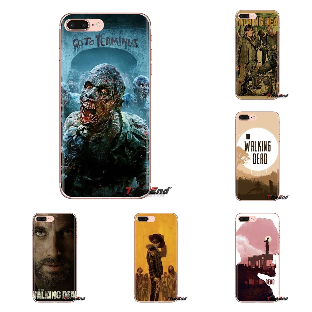Прозрачный чехол из ТПУ для Sony Xperia Z Z1 Z2 Z3 Z5 compact M2 M4 M5 C4 E3 T3 XA Huawei Mate 7 8 Y3II The Walking Dead game