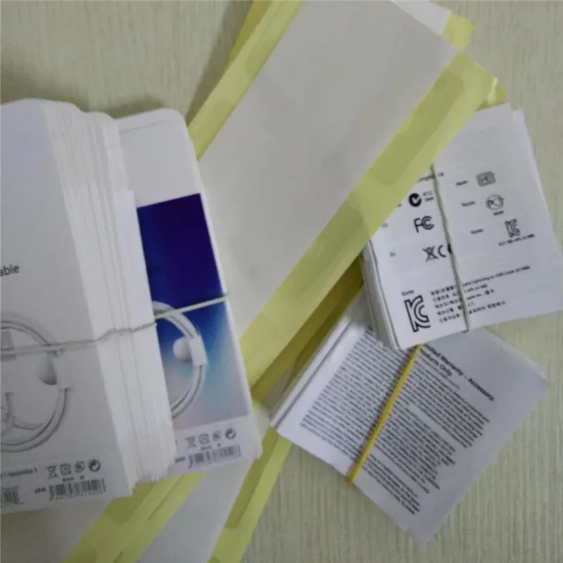

100pcs Original Empty Cable 1M 2M USB Cable MD818ZM/A Retail Package Box A1385 A1400 Adapter wall Charger Packaging For 6s 7 8 X