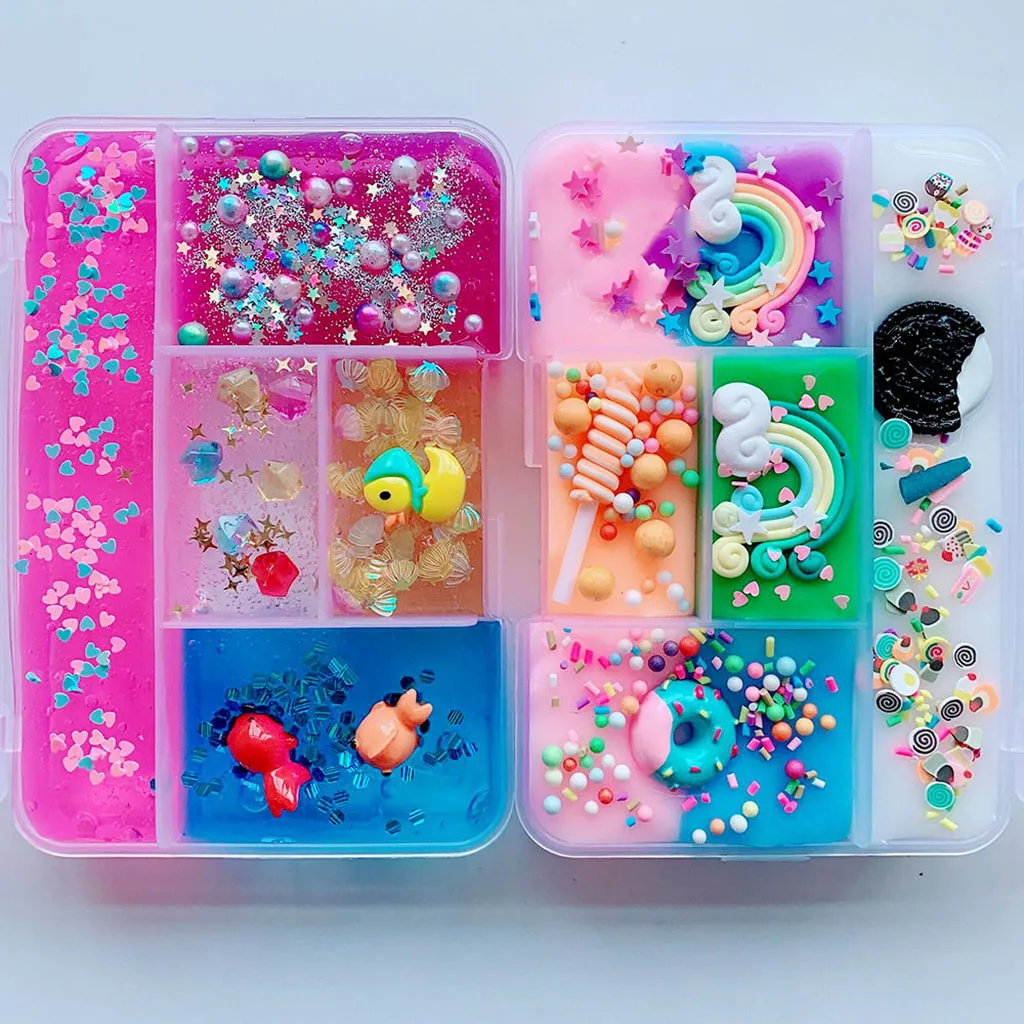 slime with toys