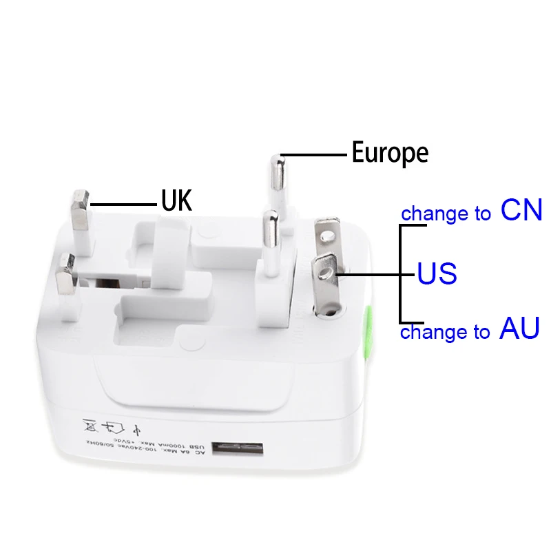 100-250V 10A Multifunctional Global USB Universal Conversion Plug Sockets Adaptor Plugs for Travel | Обустройство дома