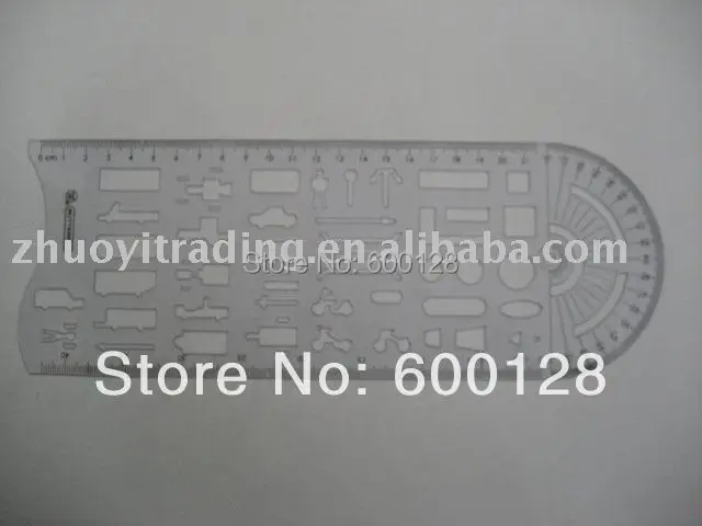 

5508 Plastic Drawing ruler , transport ruler , White , Traffic module ruler