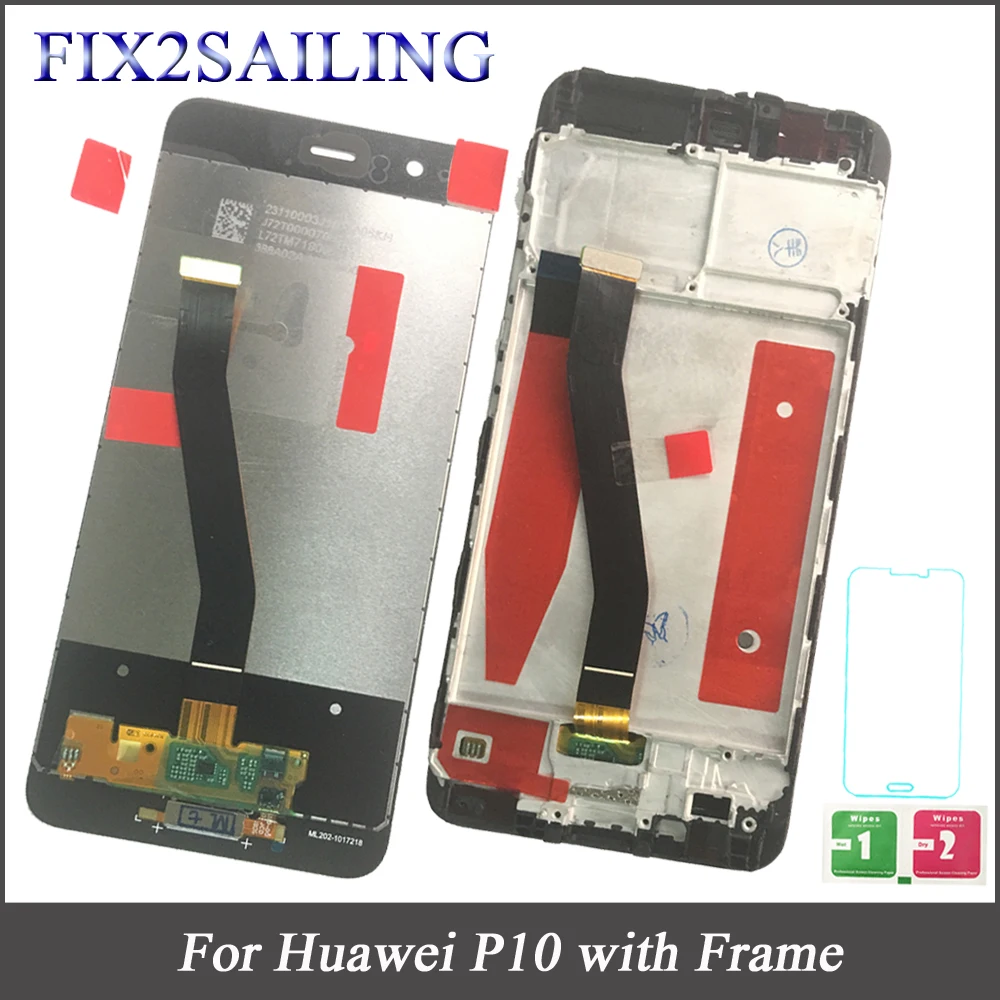 

FIX2SAILING LCD Display Touch Screen Digitizer For Huawei P10 VTR-L09 VTR-L10 VTR-L29 LCD Screen With Frame For Huawei P10