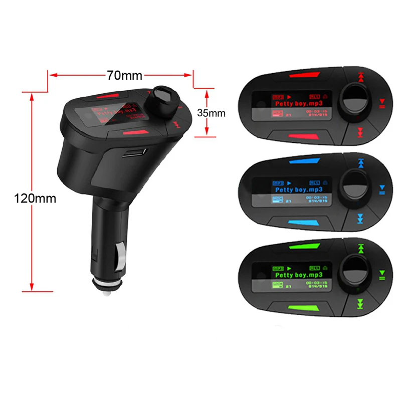 Car Styling Car Kit MP3 Player Wireless FM Transmitter Modulator Radio Adapter USB SD LCD MMC U-disk +Remote Car Music Player