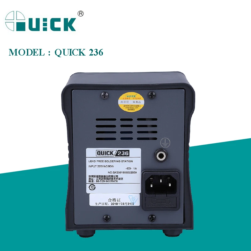 US $126.00 QUICK 236 110220V 90W ESD Safe LEADFree Soldering Station Adjustable Temperature Welding Soldering Iron BGA Rework Station
