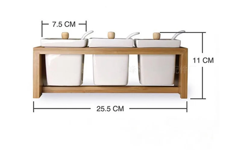 Емкость для специй 3 компл./упак. приправа Керамика банка ложка бамбуковая стойка держатель соль перец специй Олово ароматная бутылка
