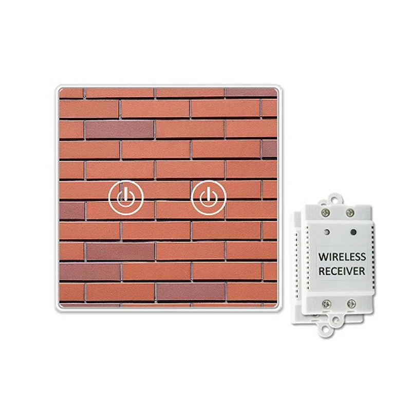 

Saful Touch Switch 150M Remote Coutrol Capacitive Wireless Waterproof Tempered Glass Panels 2 Gang 2 Way Home Wall Switch