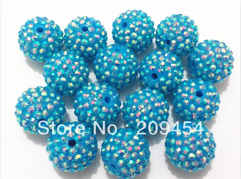 Шарики из горного хрусталя синего цвета 20 мм 100 шт.|chunky beads|beads for kidsrhinestone ball beads |