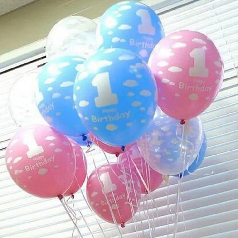 100 шт./упак. 12 дюймов Латекс Florals печать шар для украшения 1 лет День рождения ребенка банкет для дня рождения вечерние