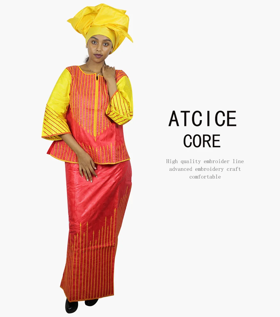 Африканские платья для женщин Африканский модный дизайн Базен вышивка африканская Дашики одежда три шт один комплект DP159