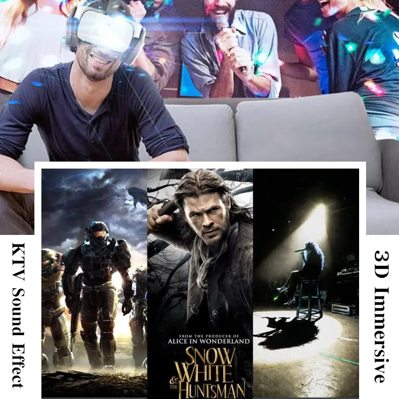 BOBO VR Z6 Wireless 3D Glasses Virtual Reality Box Google Cardboard Stereo Mic Headset Helmet for 4.7-6.5" Smartphone+Joystick