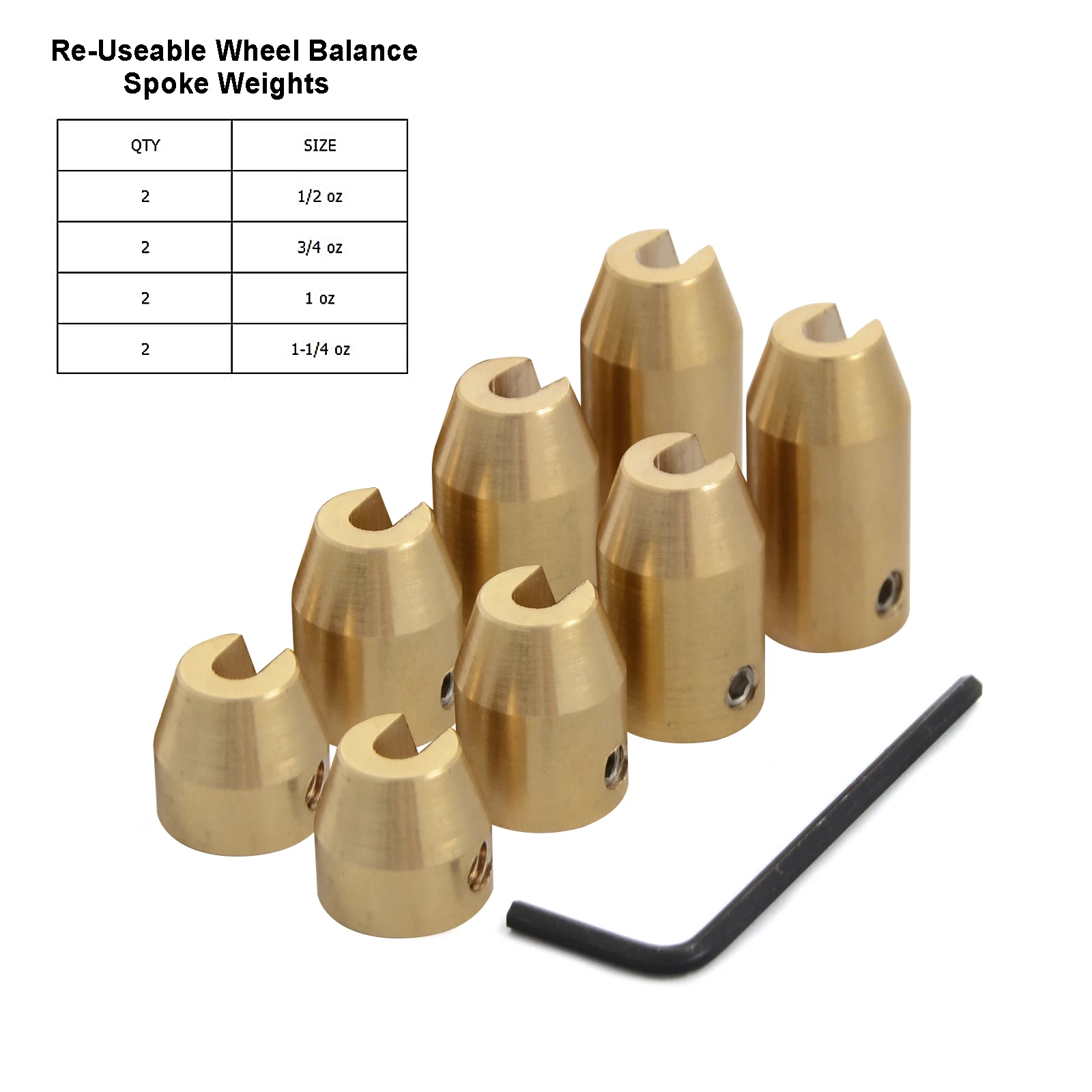 8 Pack Reusable Motorcycle Brass Wheel Spoke Balance Weights Refill