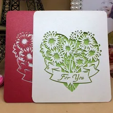 Для вас 50 шт 12*12 см полое Сердце Лазерная резка счастливая открытка на день рождения поздравительные открытки пустая бумага на заказ 5ZSH271-50