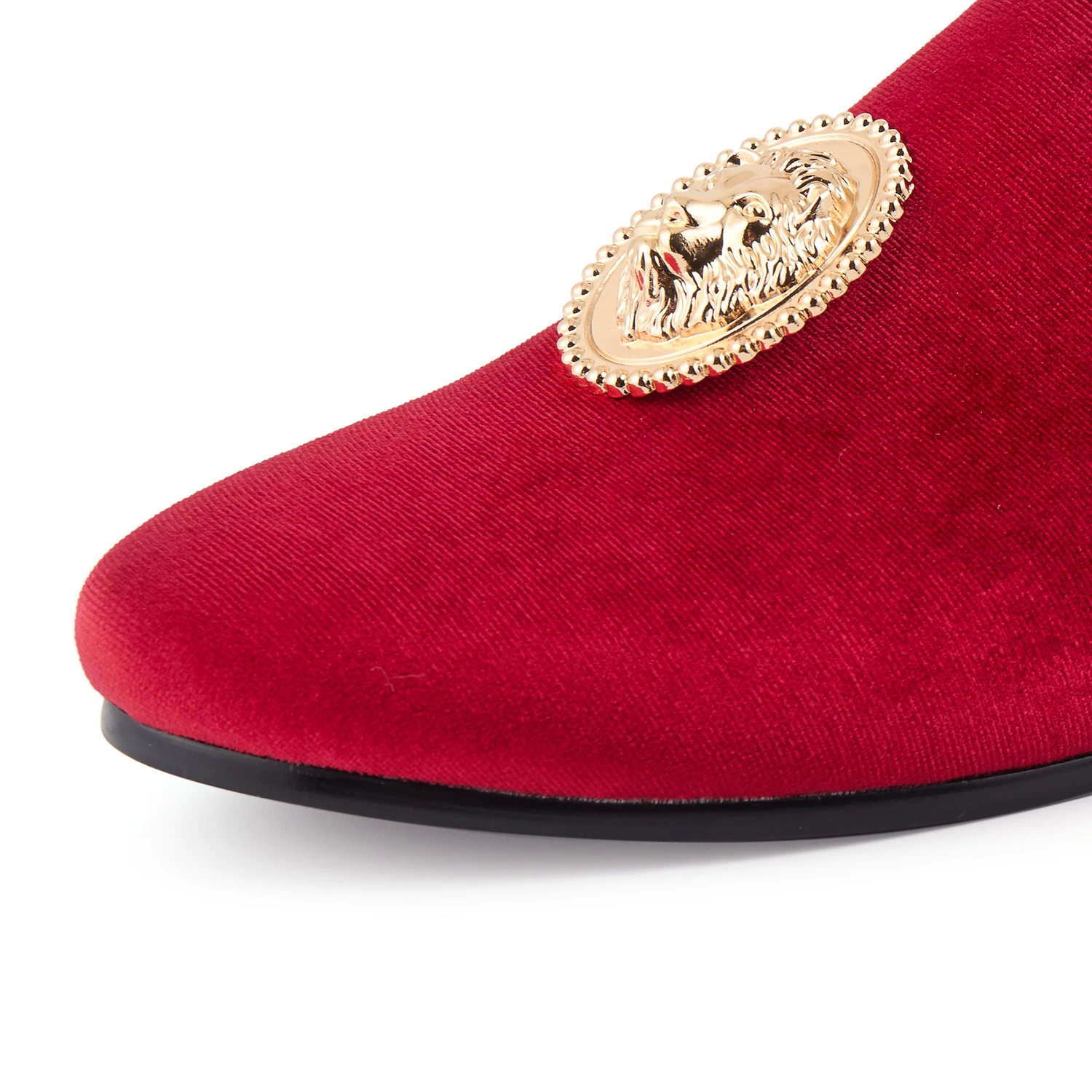 Terciopelo Lion Harpelunde 6 14 Tamaño Vestir verde Rojo Zapatos De azul Mano Zapatillas Hebilla Mocasín Negro rojo Hombres Con 06r0xX
