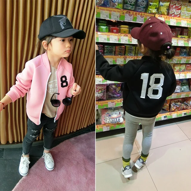 children girl letter jackets zipper cotton coat fashion cute kids boys letter jackets