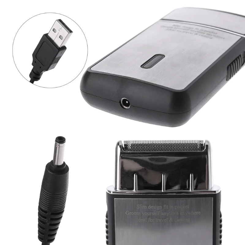 Портативная Мужская электрическая бритва foil, тонкая Бритва со съемной головкой, перезаряжаемая через USB, для путешествий